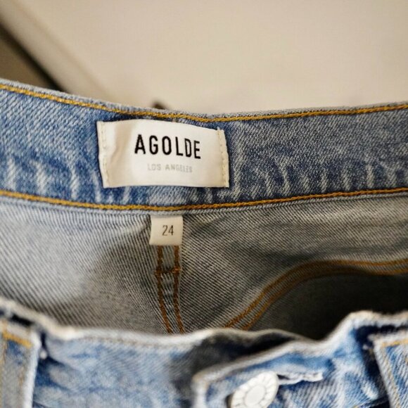AGOLDE Riley High Rise Slim Straight Jeans Size 24 - Picture 7 of 7